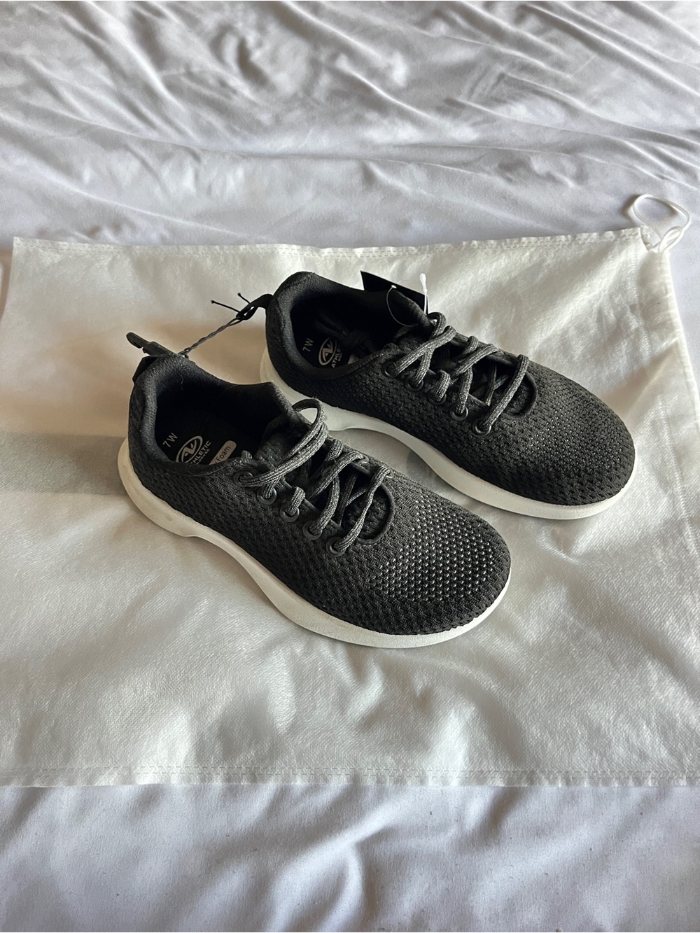 Athletic Works Black Knit Lace-Up Men's Running Sneakers